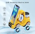 T20 15W 5'i 1 Arada Magsafe Kablosuz Şarj İstasyonu, Dijital Saatli Forklift Tasarım, iPhone 16/15/1-2
