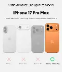 iPhone 17 PRO MAX/18 PRO MAX ile Uyumlu Crystal (Ultra Şeffaf Silikon) Kılıf Arkası Sert Polikarbona-5