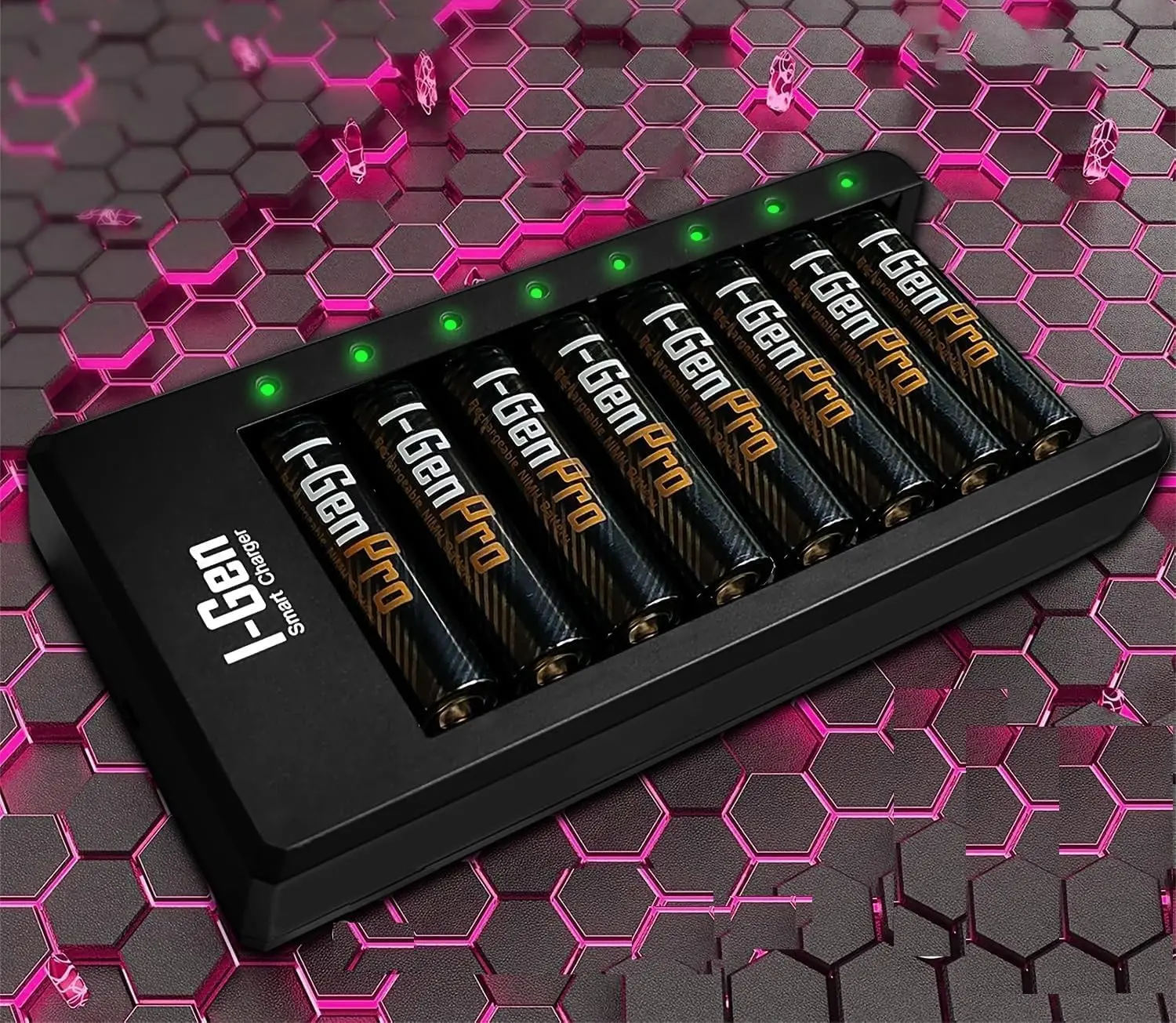 G829 8'li Pil Şarj Aleti + 8 Adet AA Pro 2950 mAh Şarj Edilebilir AA Şarjlı Kalem Pilli Set 1.2V Ni-