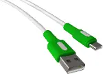 Coral USB A-C Hızlı Şarj Kablosu, Beyaz Kablo, Beyaz/Yeşil Uçlar (120 CM)-2