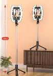 BLV32 1.38m RGB Ring Light LED Işıklı Selfie Çubuğu ve Tripod - Bluetooth Uzaktan Kumandalı (BLV32)-4