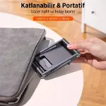 Alüminyum Katlanabilir Metal Masaüstü Telefon Tutucu Standı Uzay Grisi-3