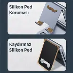 Alüminyum Katlanabilir Metal Masaüstü Telefon Tutucu Standı Uzay Grisi-6