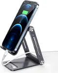Alüminyum Katlanabilir Metal Masaüstü Telefon Tutucu Standı Uzay Grisi-1