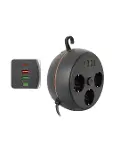 Akım Korumalı Çoklu Priz 3 Priz 3 USB 1 Type C 2 Metre Kablo Güvenli Şarj-4