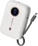 Taşınabilir Powerbank 10.000mAh LP-PW001 Dijital LED Göstergeli Type-C Kablolu Beyaz-2