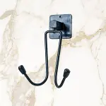 Kendiliğinden Yapışkanlı Siyah Paslanmaz Metal Bornoz ve Havlu Askılığı-4