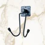 Kendiliğinden Yapışkanlı Siyah Paslanmaz Metal Bornoz ve Havlu Askılığı-5