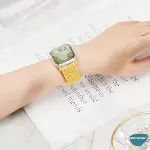 Apple Watch Series 9 41mm için Kordon, (Large Size, 160mm) Knitted Fabric Single Loop Sarı [Watch Se-2