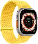 Apple Watch Series 9 41mm için Kordon, (Large Size, 160mm) Knitted Fabric Single Loop Sarı [Watch Se-1