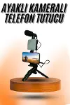 Telefon Tutucu Mini Mikrofonlu Tripod Vlog Çekim Video-2