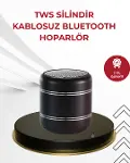 Kompakt Silindir Metal Bluetooth Hoparlör 400 mAh Uzun Pil TWS Destekli-1