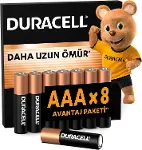 BASIC AAA Alkalin İnce Kalem Pil (8’li paket) – 1,5V-1