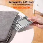 Alüminyum Katlanabilir Metal Masaüstü Telefon Tutucu Standı Gümüş-3