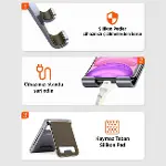 Alüminyum Katlanabilir Metal Masaüstü Telefon Tutucu Standı Gümüş-4