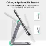 Alüminyum Katlanabilir Metal Masaüstü Telefon Tutucu Standı Gümüş-6
