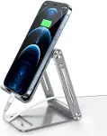 Alüminyum Katlanabilir Metal Masaüstü Telefon Tutucu Standı Gümüş-1