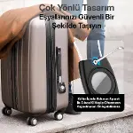 Airtag için Darbeye Karşı Dayanıklı ve Kaybolmaya Karşı Güvenli Metal Halat ile Asılabilir Kılıf (Be-2