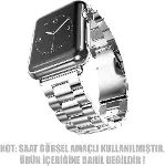 Apple Watch Ultra için Metal Stainless Steel Kordon Gümüş [Watch Ultra ile Uyumlu Kordon - Gümüş]-2