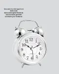 Yuvarlak Gümüş Dekoratif Işıklı Masa Üstü Saat Alarmlı Sessiz Çalışma-4