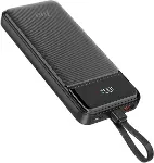 10000mAh 22.5W Led Ekranlı Lightning ve Type-C Kablolu Powerbank Taşınabilir Hızlı Şarj Cihazı Siyah-2