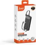 10000mAh 22.5W Led Ekranlı Lightning ve Type-C Kablolu Powerbank Taşınabilir Hızlı Şarj Cihazı Siyah-7