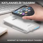 W515 15W Hızlı Şarj Destekli Katlanabilir Kablosuz Şarj Standı Beyaz-4