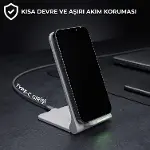 W515 15W Hızlı Şarj Destekli Katlanabilir Kablosuz Şarj Standı Beyaz-6