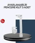 Çocuk Güvenliği İçin Cam Pencere Kilidi 3 Adet-1