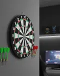 Kaliteli Ahşap Dart Tahtası 12 İnç 4 Dart Ok Seti-1