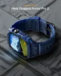 Apple Watch 46mm Seri 11/10 ile Uyumlu Kılıf & Kordon Kayış Rugged Armor Pro 2 Navy Blue - ACS10505-3
