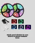 Uzaktan Kumandalı RGB Smart Şerit LED Işık Esnek ve Taşınabilir Dekorasyon-4