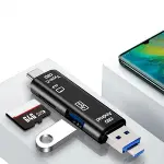 5 in 1 Çok Fonksiyonlu USB 2.0 Micro Sd Kart Okuyucu - Usb/micro Usb/type-C Çıkışlı, Otg Çevirici-2