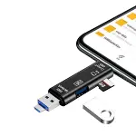 5 in 1 Çok Fonksiyonlu USB 2.0 Micro Sd Kart Okuyucu - Usb/micro Usb/type-C Çıkışlı, Otg Çevirici-5