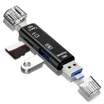 5 in 1 Çok Fonksiyonlu USB 2.0 Micro Sd Kart Okuyucu - Usb/micro Usb/type-C Çıkışlı, Otg Çevirici-1