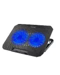 USB Girişli Laptop Soğutma Standı Çift Fan Mavi Işıklı Notebook Soğutucu-2