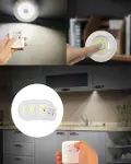 Çok Amaçlı Kullanım İçin Kablosuz Yapışkanlı 3 Lü Uzaktan Kumandalı Led Spot Lamba-2