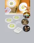 Çok Amaçlı Kullanım İçin Kablosuz Yapışkanlı 3 Lü Uzaktan Kumandalı Led Spot Lamba-5