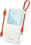 H22 10000 mah power bank PD 20W ve USB 22.5W FAST HIZLI ŞARJ DAHİLİ TYPE C VE LİGHTNİNG KABLOLU DÜNY-4
