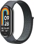 Xiaomi Mi Band 8 için Hasırlı Kordon Woven Sport Loop Gri [Mi Band 8 ile Uyumlu Kordon - Gri]-1