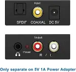 Dijital Analog Ses Dönüştürücü,Toslink, Optik çıkış to Rca çevirme DAC Dijital SPDIF Koaksiyel Optik-1