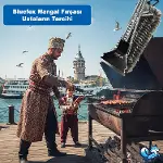 Paslanmaz Çelik Izgara Mangal Temizleme Fırçası | Kazıyıcılı, 360º Kapsamlı, 3 Başlı, Ergonomik Tuta-4
