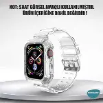 Apple Watch Series 8 41mm için Kordon Transparent Clear Band Şeffaf-2