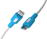 Coral Type C-C Power Delivery Hızlı Şarj Kablosu, Beyaz Kablo, Beyaz/Mavi Uçlar (150 CM)-2