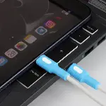 Coral Type C-C Power Delivery Hızlı Şarj Kablosu, Beyaz Kablo, Beyaz/Mavi Uçlar (150 CM)-4