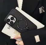 [CARBONHOLDER] iPhone 17 ile uyumlu Standlı Manyetik Özellikli Premium Carbon Yüzey Telefon Kılıfı-7