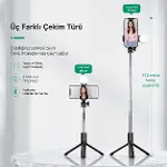 Yolans G4 LED Işıklı Selfie Çubuğu Tripod, 113 cm Uzayabilen Bluetooth Kumandalı Selfie Stick, 3 Işı-5