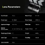 75mm F1.4 Tam Çerçeve Manuel 38.4 ° Büyük Diyafram Başbakan Lens Nikon Z Mount Z9, Z8, Z7, Z72, Z6,-6