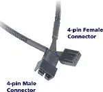 0449 Pwm 4 Pin Y Port Dişi Erkek Anakart 30 Cm 24 Awg Bakır 3 MM Fan Uzatma Güç Kablosu.-3