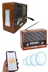Saatli Fenerli Bluetooth Nostaljik Radyo AUX SD USB Girişli Bluetooth Hoparlör-2